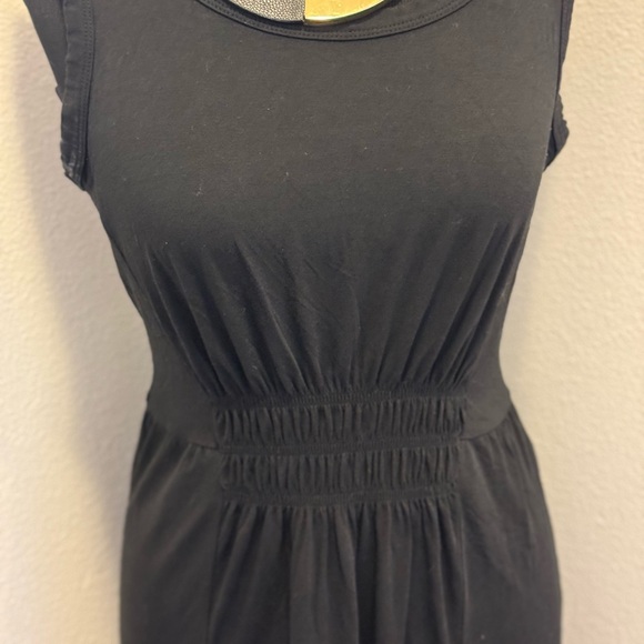 Beach Lunch Lounge Black Smocked Maxi Dress Sleeveless Stretch Size M - Picture 2 of 8